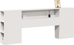 vidaXL - Hoofdbord - met - opbergruimte - 180 - cm - massief - grenenhout - wit
