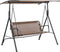 Outsunny 3-zits schommelstoel tuinschommel met verstelbare luifel zwart 84A-181