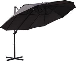 Outsunny Parasol met zwengel dubbele parasol tuinparasol zonwering metaal 84D-085