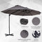 Outsunny Parasol met zwengel dubbele parasol tuinparasol zonwering metaal 84D-085