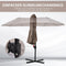 Outsunny Parasol met zwengel dubbele parasol tuinparasol zonwering metaal 84D-085