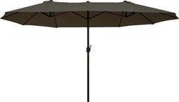 Outsunny Parasol tuinparasol ovale parasol dubbele parasol met zwengel 84D-030V01