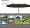 Outsunny Parasol tuinparasol ovale parasol dubbele parasol met zwengel 84D-030V01