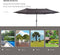 Outsunny Parasol tuinparasol ovale parasol dubbele parasol met zwengel 84D-030V01