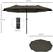 Outsunny Parasol tuinparasol ovale parasol dubbele parasol met zwengel 84D-030V01