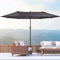 Outsunny Parasol tuinparasol ovale parasol dubbele parasol met zwengel 84D-030V01