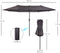 Outsunny Parasol tuinparasol ovale parasol dubbele parasol met zwengel 84D-030V01