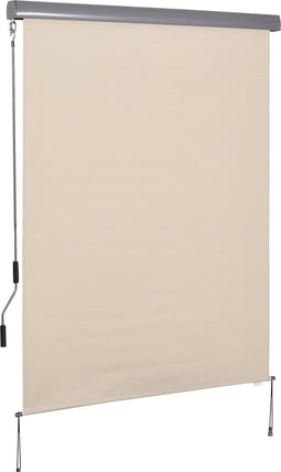 Outsunny Verticale luifel aluminium balkonzonwering met handslinger crèmewit 140 x 200 cm 830-235V01