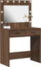 vidaXL - Kaptafel - met - LED - Verlichting - - - Bruin - Eiken - 78,5x41x135 - cm