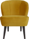 WOOOD Sara Fauteuil - Velvet - Oker - 59x71x70