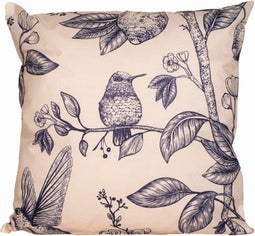 Buitenkussen vogels en bloemen grijs 45x45 cm II Anna's CollectionA...