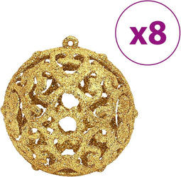 vidaXL - Kerstballen - 100 - st - 3/4/6 - cm - goudkleurig - en - wijnrood