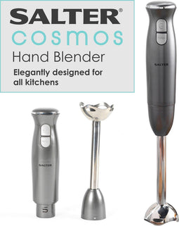 Salter Cosmos - Handblender - 400 W 2 snelheden roestvrijstalen staaf en messen - grijs/zilver