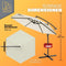 Kingsleeve Zweefparasol - Ø330cm UV-Bescherming 80+ Slinger - Crème