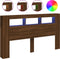 Hoofdeinde met LED 180x18,5x103,5 cm bewerkt hout bruineiken