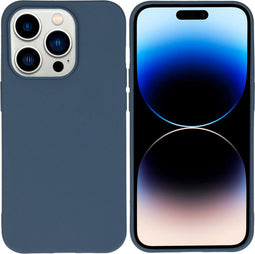 iMoshion Hoesje Geschikt voor iPhone 14 Pro Hoesje Siliconen - iMoshion Color Backcover - Donkerblauw