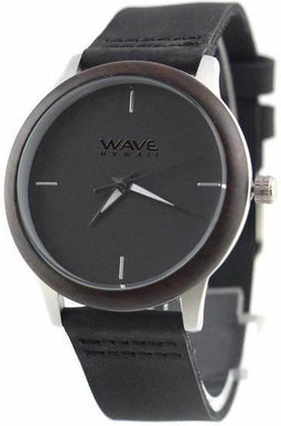 Wave Hawaii Horloge Citizen Miyota Dames 4 Cm Hout/leer Zwart