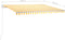 vidaXL - Luifel - handmatig - uittrekbaar - met - LED - 400x300 - cm - geel - en - wit