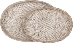 Ovaal rattan DIENBLADEN SAINT BARTHS set van 2