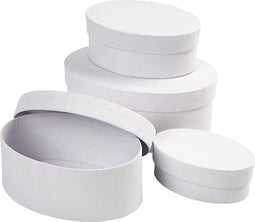 Ovale dozen, l: 10+12+14+16 cm, h: 4+5+6+7 cm, 4stuks