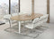 Ovale vergadertafel design T-poot Teez 240x120cm bladkleur Licht Eiken framekleur Wit (RAL9010)