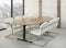 Ovale vergadertafel design T-poot Teez 240x120cm bladkleur Robson Eiken framekleur Aluminium (RAL9006)