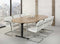 Ovale vergadertafel design T-poot Teez 240x120cm bladkleur Wit framekleur Antraciet (Ral 7016)