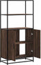 vidaXL - Hoge - kast - 68x35x139 - cm - bewerkt - hout - en - metaal - bruin - eikenkleur