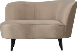 WOOOD Sara Loungefauteuil Rechts - Velvet - Khaki - 71x112x81