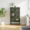 vidaXL - Hoge - kast - 68x39x123 - cm - staal - olijfgroen