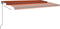 vidaXL - Luifel - automatisch - met - LED - en - windsensor - 5x3 - m - oranje - en - bruin