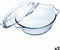 Ovenschaal Ô Cuisine Met deksel 21,5 x 18 x 8,5 cm Transparant Glas (3 Stuks)