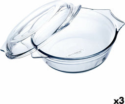 Ovenschaal Ô Cuisine Ocuisine Vidrio Met deksel 27 x 24 x 11 cm Transparant Glas (3 Stuks)