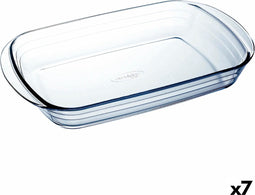 Ovenschaal Ô Cuisine Rechthoekig 32 x 20 x 6 cm Transparant Glas (7 Stuks)