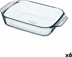 Ovenschaal Pyrex Irresistible Rechthoekig Transparant Glas 6 Stuks 31,5 x 19,7 x 6,4 cm