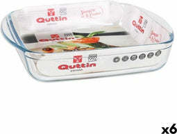 Ovenschaal Quttin 63081 1,6 L Glas 25 x 21,9 x 5 cm (6 Stuks)