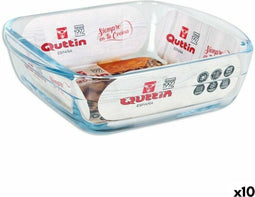 Ovenschaal Quttin 66603 1,1 L Glas Vierkant 1,1 L 19,7 x 16,8 x 5,6 cm (10 Stuks)