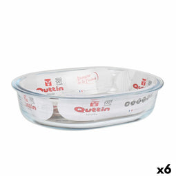 Ovenschaal Quttin Glas Ovalen 1,5 L 23,7 x 18,8 cm (6 Stuks)