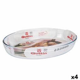 Ovenschaal Quttin Transparant Glas Ovalen 4,5 L 39,6 x 27,35 x 6,6 (4 Stuks)