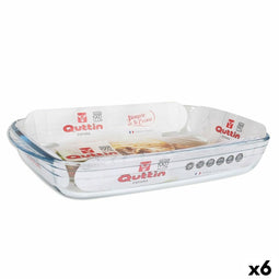 Ovenschaal Quttin Transparant Glas Rechthoekig 3 L 35,4 x 22 x 5,5 cm (6 Stuks)