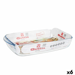 Ovenschaal Quttin Transparant Glas Rechthoekig 4,2 L 38,8 x 23,9 x 6,6 cm (6 Stuks)