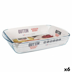 Ovenschaal Quttin Transparant Glas Rechthoekig 5 L 40,2 x 26,4 x 7 cm (6 Stuks)