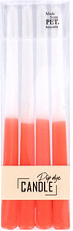 Overige Merken Dip Dye Kaars Wax Oranje 30,5X2,2 Cm 4 Stuks