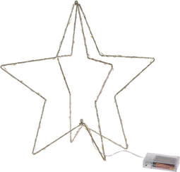 Overige Merken Goudkleurige Kerstster Met Ledverlichting Op Batterij 37 Cm