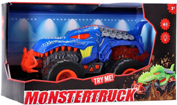 Overige Merken Monstertruck Dino + Licht En Geluid Blauw
