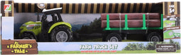 Overige Merken Tractor + Aanhanger Met Boomstammen + Licht En Geluid