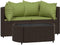 vidaXL - 3-delige - Loungeset - met - kussens - poly - rattan - bruin