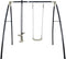 AXI Triple Metalen Schommel in Antraciet/Créme - Vrijstaande Schommelset met kunststof Schommelzitjes voor 3 kinderen met enkele en duo-schommel - Schommelset voor kinderen
