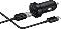 Samsung EP-LN930BBEGWW - Adaptive Fast Charging USB 2.0 Autolader - USB type-c kabel - Zwart