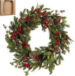 House of Seasons Austin - Kerstkrans - Ø50 cm - Groen
